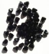 50 7mm Faceted Black Parachute Firepolish Beads